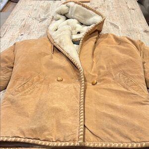 Express Black and Gold Label Shearling Jacket